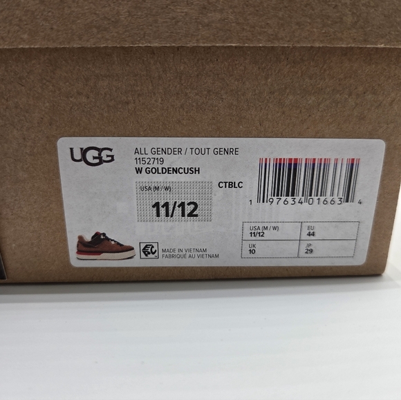 Ugg All Gender Goldencush Suede Platform Brown Red Sneakers M11 W12 - Picture 12 of 12